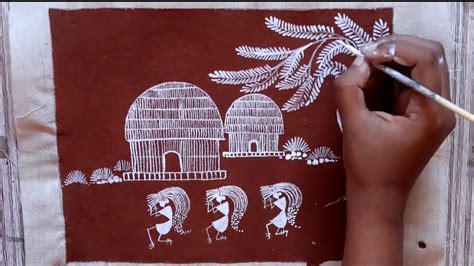 #3 warli painting tutorial - easy warli art - YouTube