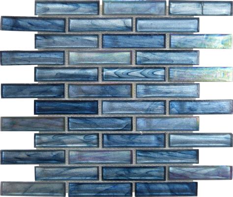 Iridescent Blue Glass Tile | Blue Sea Glass Backsplash Tile — Oasis Tile