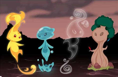 The Four Elements by phandy777 on deviantART | Character art, Creature art, Cute drawings