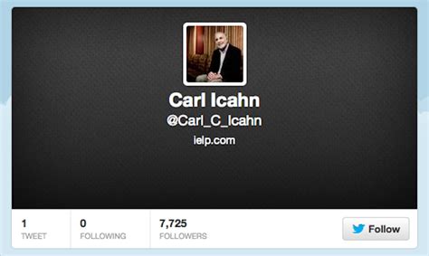 Carl Icahn Creates Twitter Account, Beats Ackman To The Punch