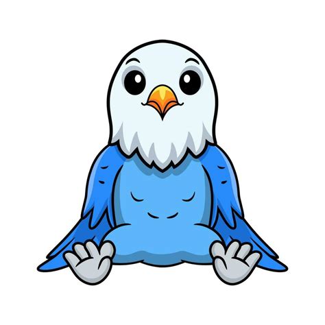 Cute blue love bird cartoon sitting 24612518 Vector Art at Vecteezy