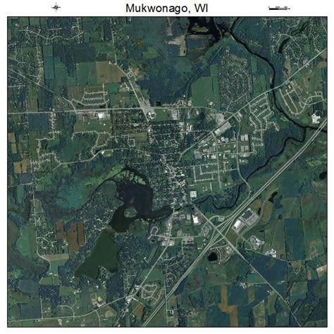 Aerial Photography Map of Mukwonago, WI Wisconsin