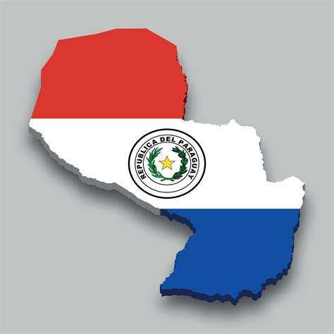 Mapa isométrico 3d de paraguay con bandera nacional. 11178514 Vector en Vecteezy