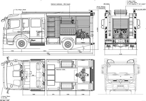 Mercedes-Benz Atego firetruck Blueprint - Download free blueprint for 3D modeling