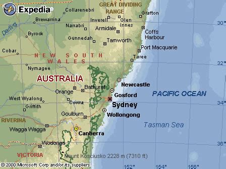 Australia road maps - NSW Central Coast region map