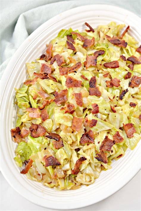 Fried Cabbage with Onions and Bacon - Sweet Pea's Kitchen