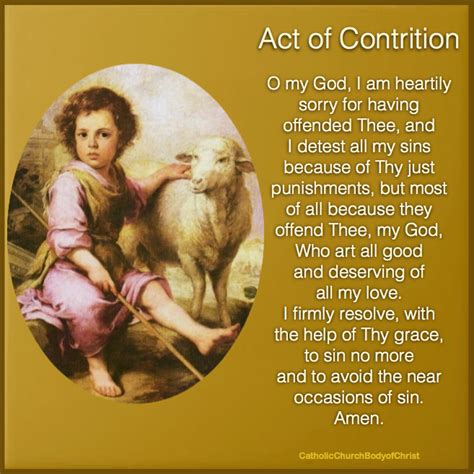 Act of Contrition (New) | Confession prayer, Catholic prayers, Inspirational catholic quotes