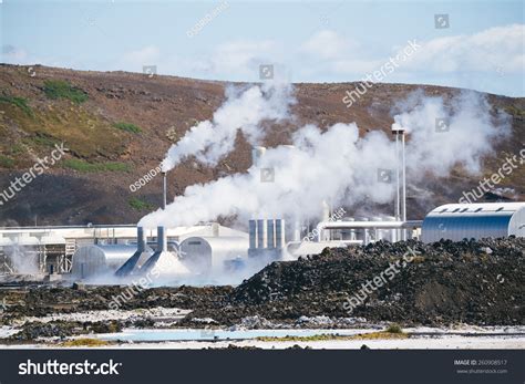 Geothermal Power Plant In Iceland. Blue Lagoon Stock Photo 260908517 ...