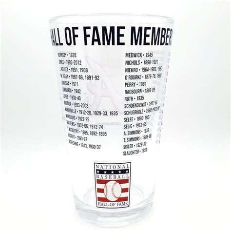 Atlanta Braves Team Hall of Famer 16 Ounce Pint Glass