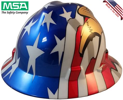 MSA FULL BRIM American Flag with 2 Eagles Hard Hats