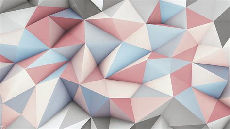 HD wallpaper: pink, gray, and beige mosaic wallpaper, abstract, 3D, geometry | Wallpaper Flare