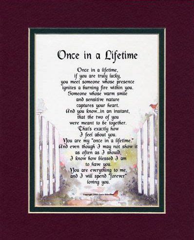 Amazon.com : "Once in a Lifetime" A Mother's Day Gift For A Wife Or Girlfriend. Touching 8x10 P ...