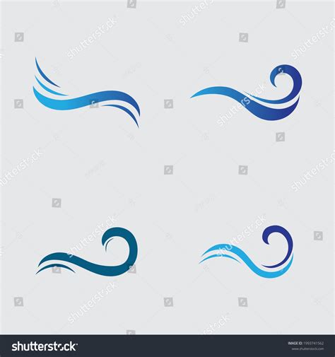 Set Ocean Wave Logo Vector Illustrations Stock Vector (Royalty Free ...