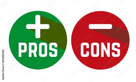 Pros and Cons in red and green Stock Vector | Adobe Stock