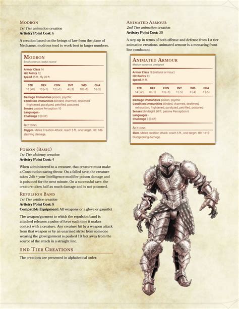 DnD 5e Homebrew — Artisan Class by DersitePhantom The rest of the ...