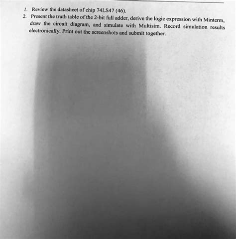 SOLVED: 1.Review the datasheet of chip 74LS47(46. 2.Present the truth ...