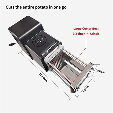 Electric French Fry Cutter, Sopito Professional Stainless Steel Electric Potato Cutter with 1/2 ...