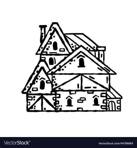 Medieval house village building Royalty Free Vector Image