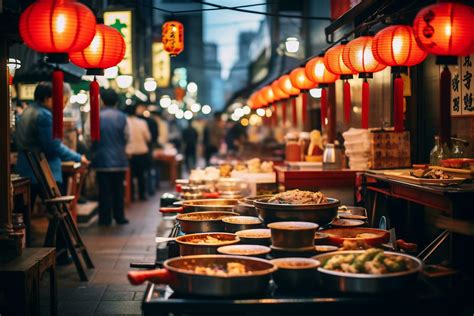 AI Generative image of a bustling Japanese street food market 30755892 ...