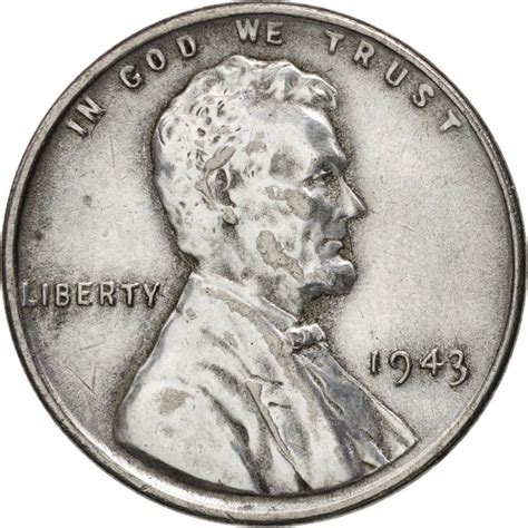 One Cent 1943 Wheat Penny (Steel), Coin from United States - Online Coin Club