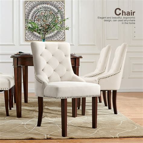 Topcobe Dining Chairs Set of 2, Upholstered Velvet Accent Chair for ...