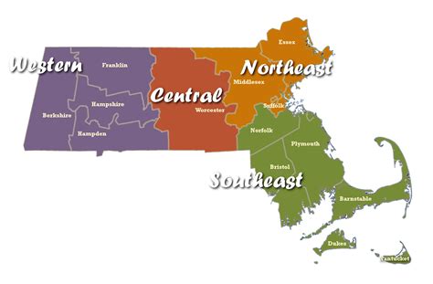 Massachusetts Regions & Counties Map – Go2.Guide