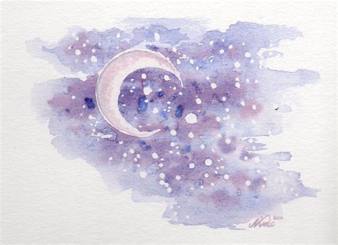 moon and star watercolour Watercolor Portrait Painting, Watercolor Moon, Star Painting, Moon ...