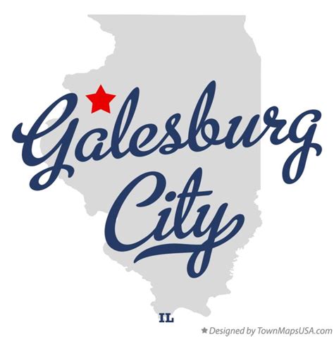 Map of Galesburg City, IL, Illinois