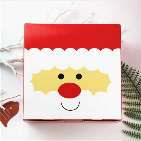 14x14x5cm Christmas Sweet Box - Santa Cookie Retail Gift Xmas Packaging | Sweet Party Supplies