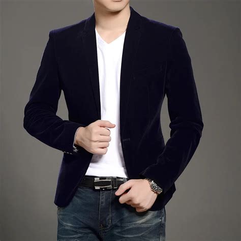 2016 New Arrival Men's Autumn Casual Stylish Slim Velvet Blazer Men Fashion Suit Jacket Brand ...