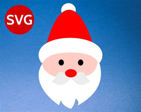 Santa Face SVG Santa Face Clipart Santa Claus SVG Santa SVG Christmas Svgs Files for Cricut ...