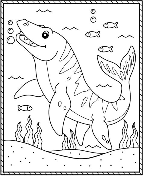 Mosasaurus coloring page dinosaur - Topcoloringpages.net