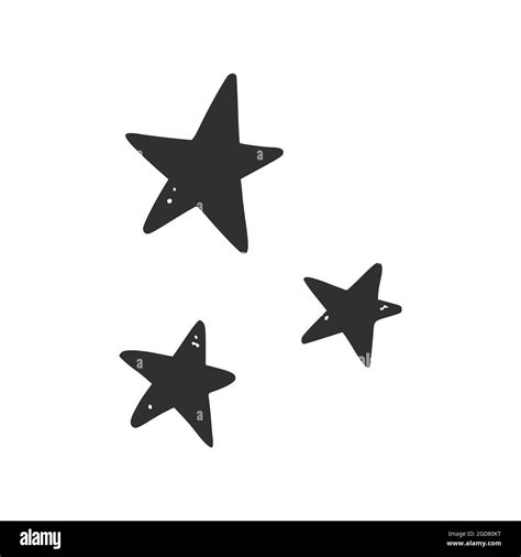 Hand drawn black star element. Comic doodle sketch style. Star icon ...