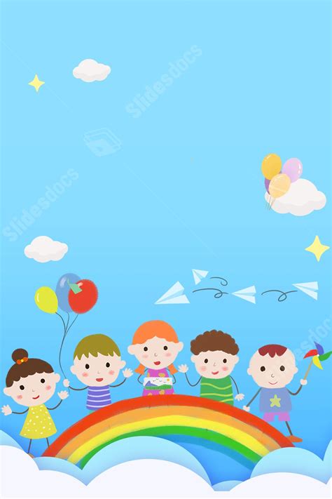 Poster And Cartoons For Children's Day Page Border Background Word ...