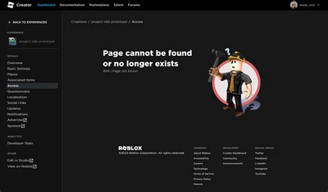 Access Page on Creator Dashboard is missing - Website Bugs - Developer Forum | Roblox