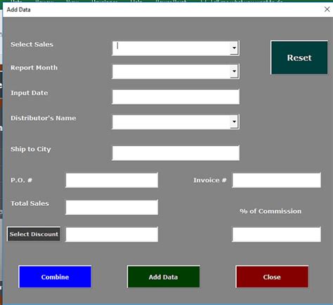 Excel Data Form Template