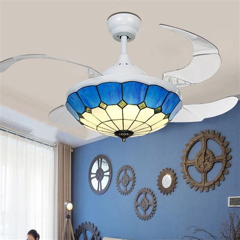 Fine blue and white fan fan lamp shade Ceiling Fan light Ceiling Fans ...