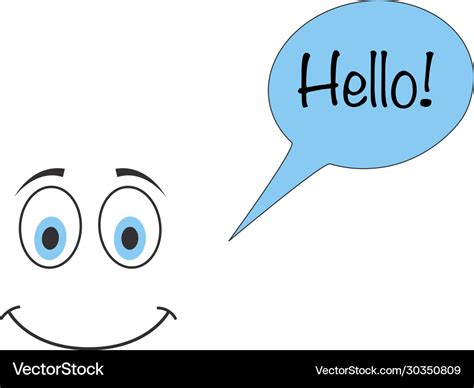 Hello emoji icon on white background flat Vector Image