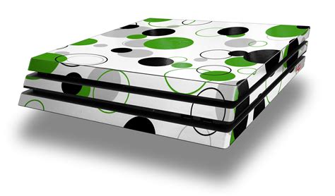 Sony PS4 Pro Console Skins Lots of Dots Green on White | WraptorSkinz