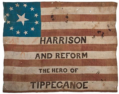 130: Scarce William Henry Harrison Campaign Flag Banner : Lot 130