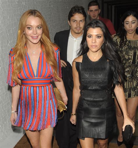 Kourtney Kardashian and Lindsay Lohan Are 'Twins' During Night Out in ...