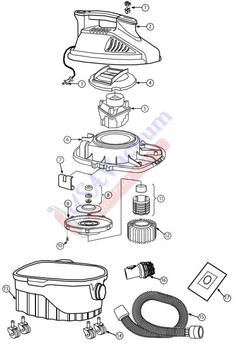 ProTeam ProGuard 4 Portable Wet/Dry Vacuum Parts List & Schematic | USA ...