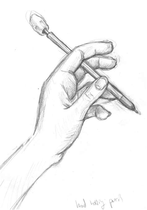 Hand holding pencil by ab-lynx on DeviantArt