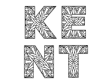 Kent Word Coloring Page Graphic by DigitalPapersShop · Creative Fabrica