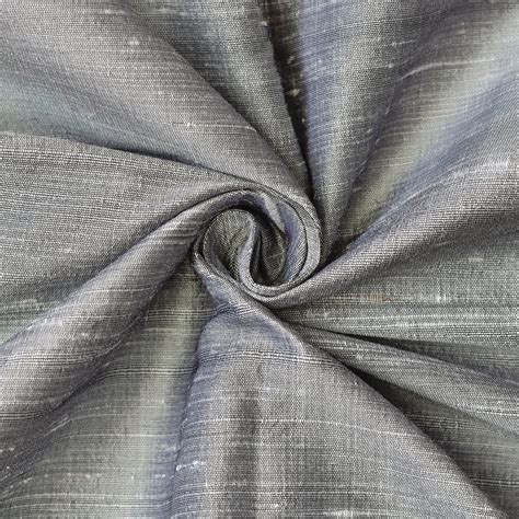 Grey Silk Fabric By The Yard Silk Fabric Silk Dupioni | Etsy