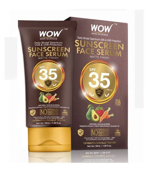 Buy WOW Skin Science Matte Finish Sunscreen Serum SPF 35 PA++ with Raspberry, Carrot Seed ...