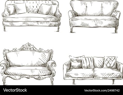 How To Draw A Sofa Set | Baci Living Room