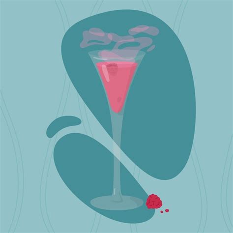 Premium Vector | Vector handdrawn cocktail drinking glass with pink red ...