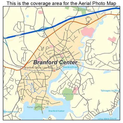 Aerial Photography Map of Branford Center, CT Connecticut