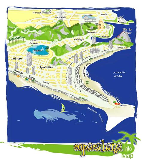 Copacabana Tourist Map - Copacabana • mappery